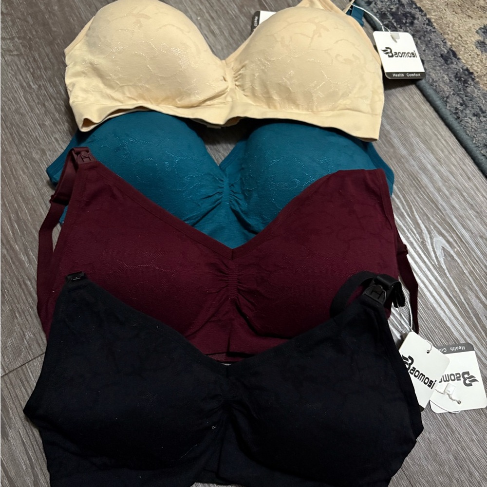 Amazon Essentials Women's Bra Set - Beige, Teal, Burgundy, Black